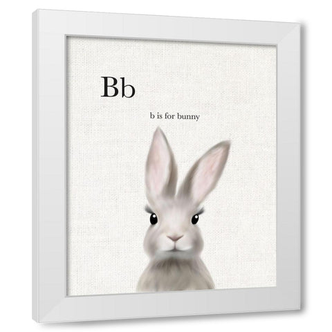 Woodland Bunny Linen White Modern Wood Framed Art Print by Straatsma, Leah