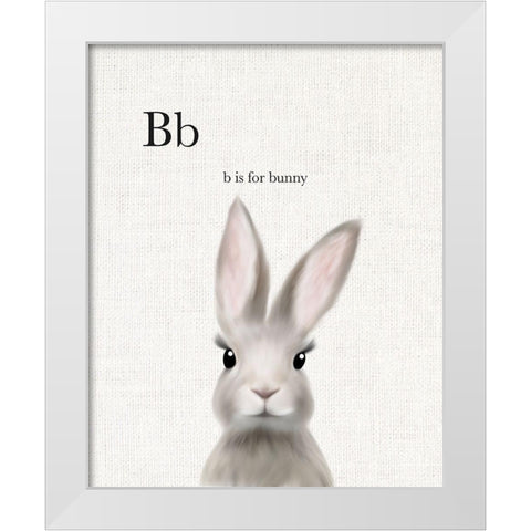 Woodland Bunny Linen White Modern Wood Framed Art Print by Straatsma, Leah