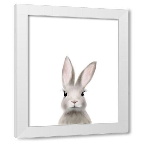 Woodland Bunny White Modern Wood Framed Art Print by Straatsma, Leah