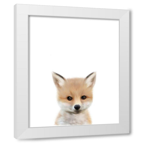 Woodland Fox White Modern Wood Framed Art Print by Straatsma, Leah