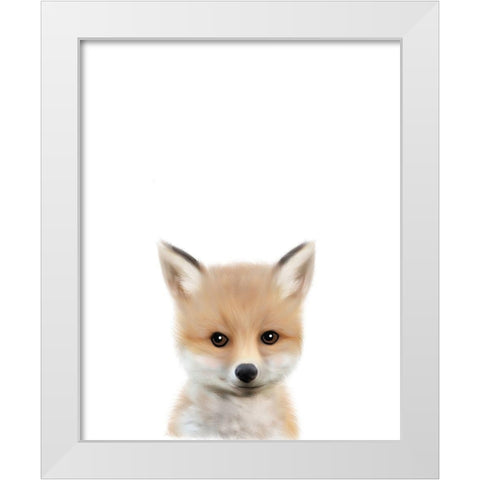 Woodland Fox White Modern Wood Framed Art Print by Straatsma, Leah