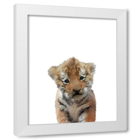 Tiger White Modern Wood Framed Art Print by Straatsma, Leah