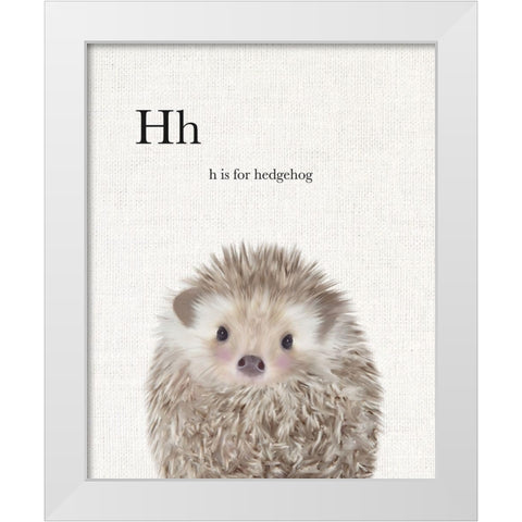 Baby Hedgehog Linen White Modern Wood Framed Art Print by Straatsma, Leah