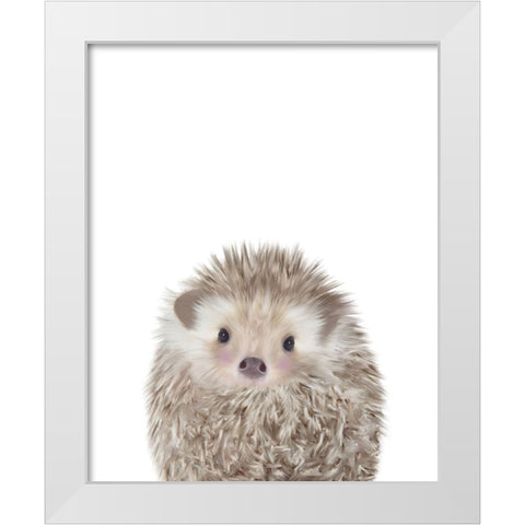 Hedgehog White Modern Wood Framed Art Print by Straatsma, Leah