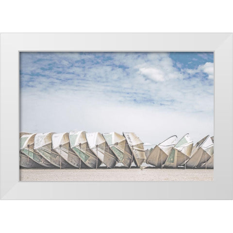 Wooden Boats White Modern Wood Framed Art Print by Straatsma, Leah
