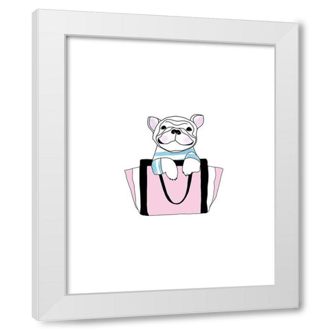 French Bulldog White Modern Wood Framed Art Print by Straatsma, Leah