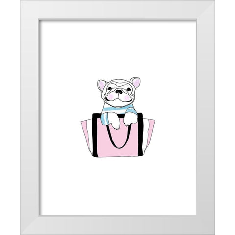 French Bulldog White Modern Wood Framed Art Print by Straatsma, Leah