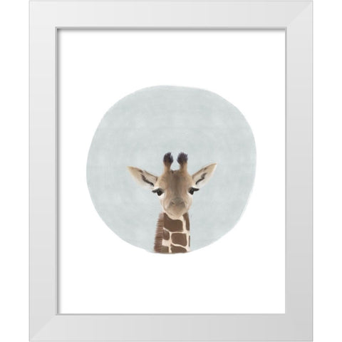 Baby Giraffe White Modern Wood Framed Art Print by Straatsma, Leah