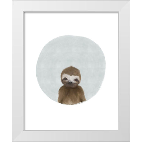 Baby Sloth White Modern Wood Framed Art Print by Straatsma, Leah