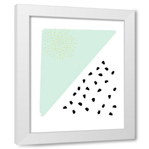 Mint and Gold Abstract White Modern Wood Framed Art Print by Straatsma, Leah