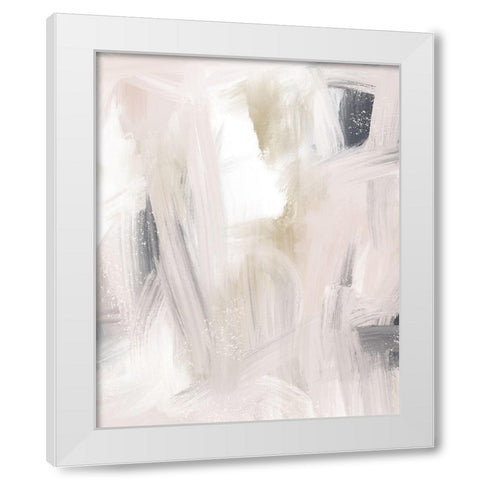 Blush and Gold and Blue Grey White Modern Wood Framed Art Print by Straatsma, Leah