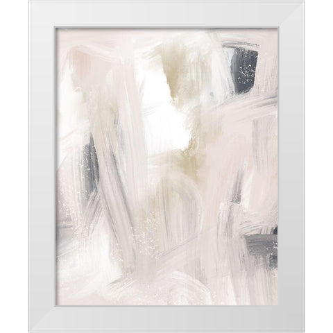 Blush and Gold and Blue Grey White Modern Wood Framed Art Print by Straatsma, Leah