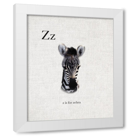 Z is for Zebra White Modern Wood Framed Art Print by Straatsma, Leah