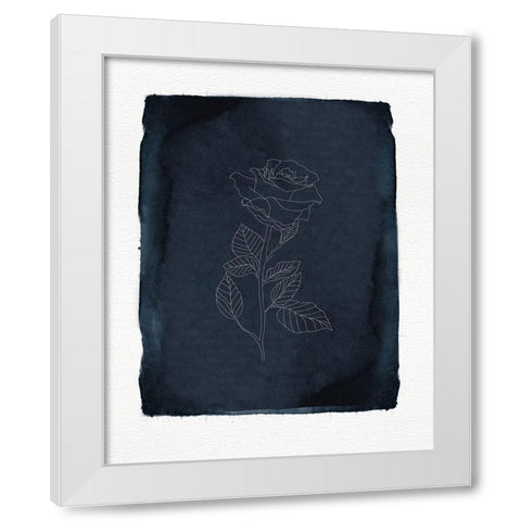 Blue Floral 3 White Modern Wood Framed Art Print by Straatsma, Leah