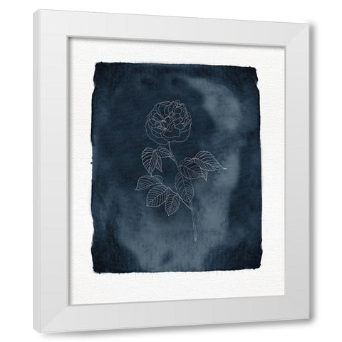 Blue Floral 2 White Modern Wood Framed Art Print by Straatsma, Leah