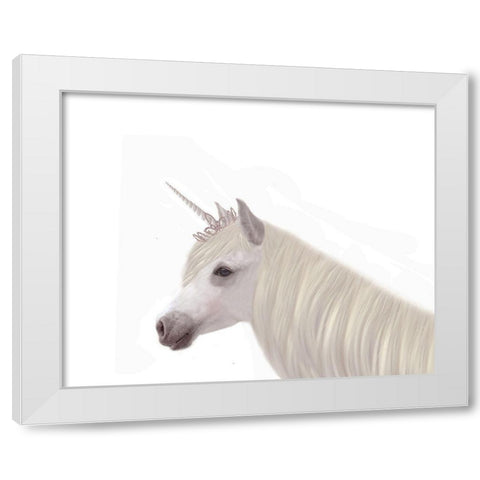 Pretty Unicorn White Modern Wood Framed Art Print by Straatsma, Leah