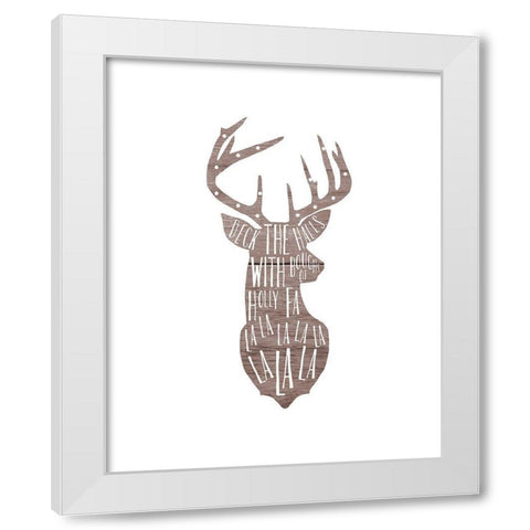 Deck The Deer White Modern Wood Framed Art Print by Straatsma, Leah