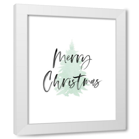 Merry Christmas White Modern Wood Framed Art Print by Straatsma, Leah