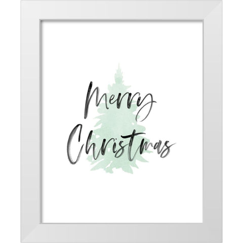 Merry Christmas White Modern Wood Framed Art Print by Straatsma, Leah