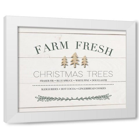 Xmas Tree Sign White Modern Wood Framed Art Print by Straatsma, Leah