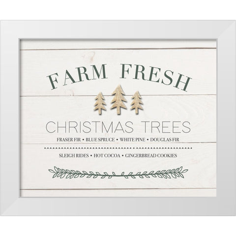 Xmas Tree Sign White Modern Wood Framed Art Print by Straatsma, Leah