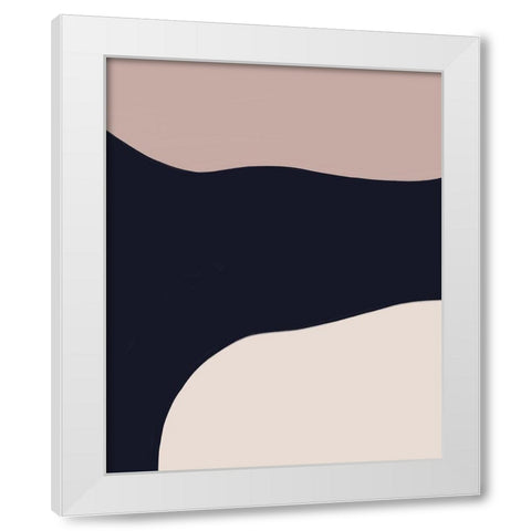 Navy Rose Abstract 3 White Modern Wood Framed Art Print by Straatsma, Leah