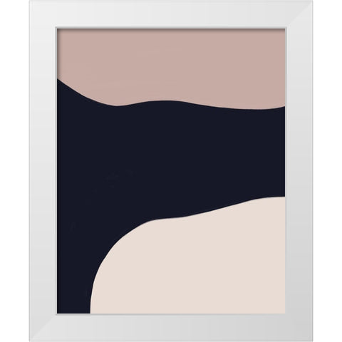 Navy Rose Abstract 3 White Modern Wood Framed Art Print by Straatsma, Leah