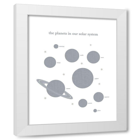 Planets in Solar System White Modern Wood Framed Art Print by Straatsma, Leah