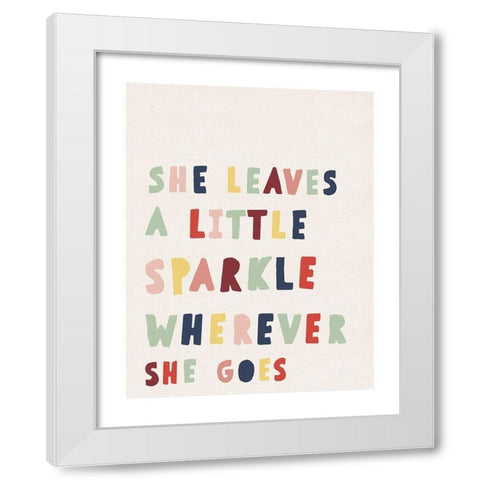 She Leaves a Little Sparkle White Modern Wood Framed Art Print by Straatsma, Leah