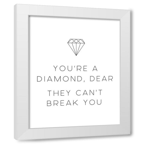 Diamond Dear White Modern Wood Framed Art Print by Straatsma, Leah