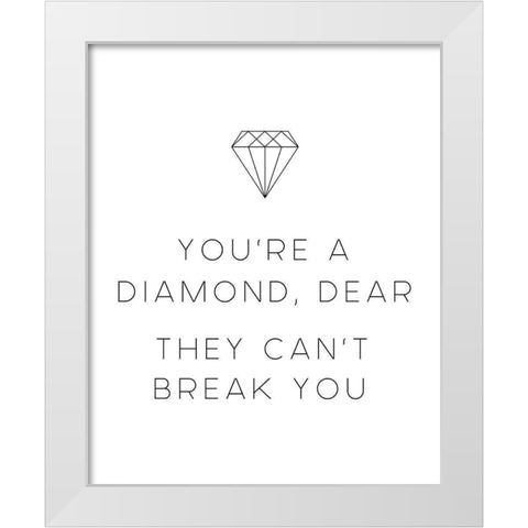 Diamond Dear White Modern Wood Framed Art Print by Straatsma, Leah