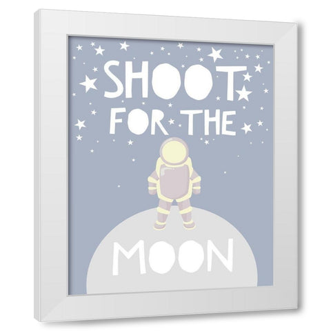 Shoot For The Stars White Modern Wood Framed Art Print by Straatsma, Leah