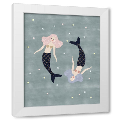 Light Mermaids White Modern Wood Framed Art Print by Straatsma, Leah