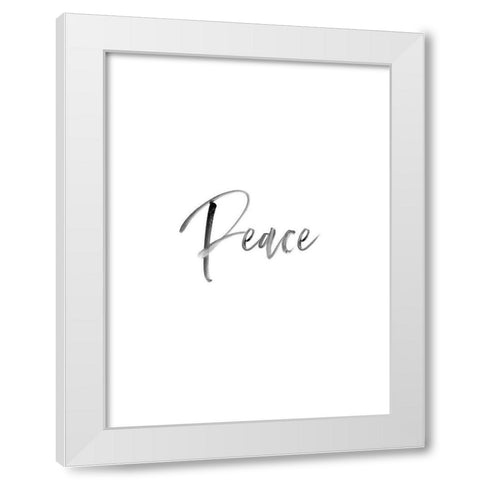 Peace White Modern Wood Framed Art Print by Straatsma, Leah