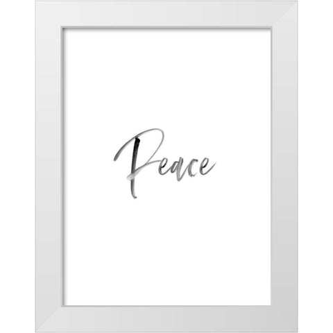 Peace White Modern Wood Framed Art Print by Straatsma, Leah