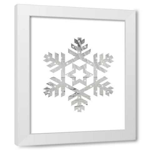 Wooden Snowflake Polka 3 White Modern Wood Framed Art Print by Straatsma, Leah