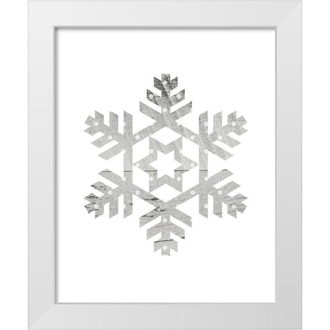 Wooden Snowflake Polka 3 White Modern Wood Framed Art Print by Straatsma, Leah