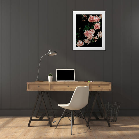 Dark Blush Roses White Modern Wood Framed Art Print by Straatsma, Leah