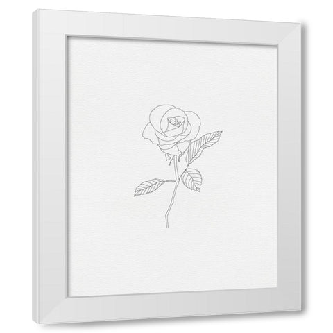 Black Rose 1 White Modern Wood Framed Art Print by Straatsma, Leah