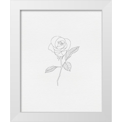 Black Rose 1 White Modern Wood Framed Art Print by Straatsma, Leah