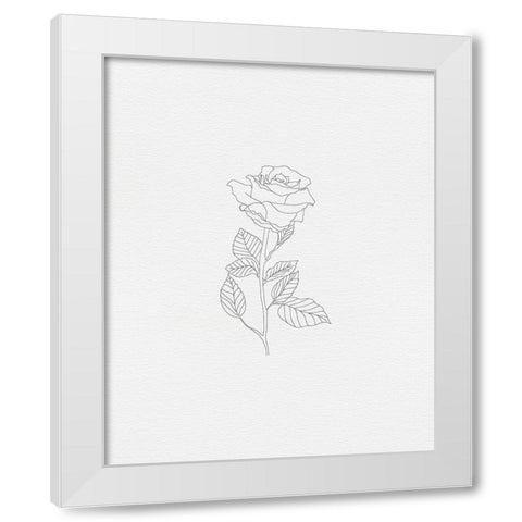 Black Rose 2 White Modern Wood Framed Art Print by Straatsma, Leah