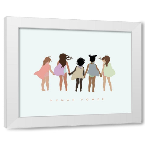 Human Power with Capes White Modern Wood Framed Art Print by Straatsma, Leah