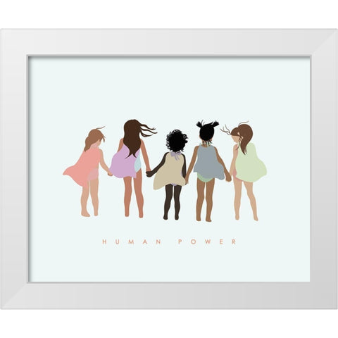 Human Power with Capes White Modern Wood Framed Art Print by Straatsma, Leah