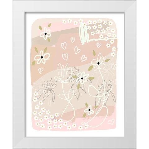 Abstract Floral Fun Soft White Modern Wood Framed Art Print by Straatsma, Leah