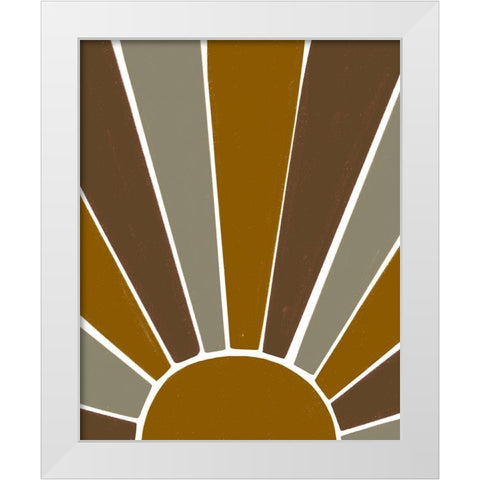 Earthen Tone Sun Rays White Modern Wood Framed Art Print by Straatsma, Leah