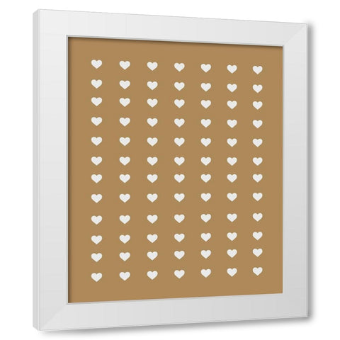 Earthern Golden Hearts White Modern Wood Framed Art Print by Straatsma, Leah