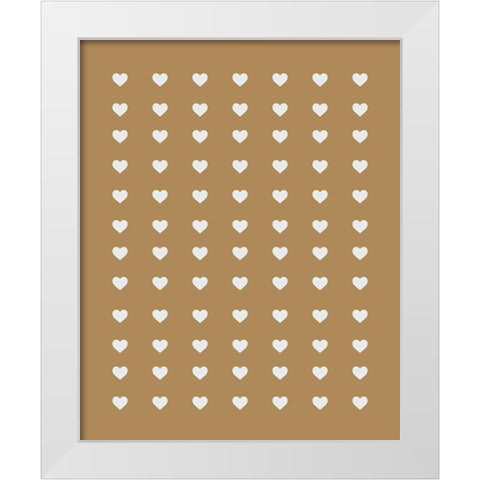 Earthern Golden Hearts White Modern Wood Framed Art Print by Straatsma, Leah