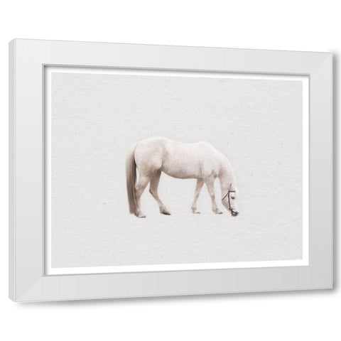 Horse Minimal White Modern Wood Framed Art Print by Straatsma, Leah