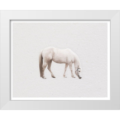 Horse Minimal White Modern Wood Framed Art Print by Straatsma, Leah
