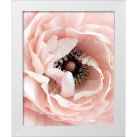 Pretty in Pink Floral White Modern Wood Framed Art Print by Straatsma, Leah